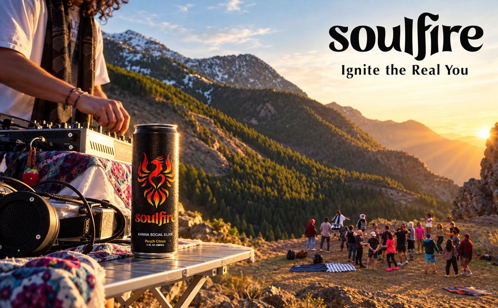 Soulfire | Kanna Social Elixir | Peach Citrus | 12oz 4-pack
